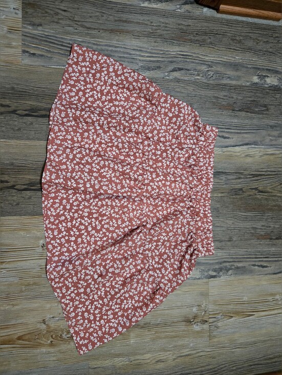 SHEIN Dresses & Skirts - SHEIN Pink Floral Mini Skirt with White Ditsy Print